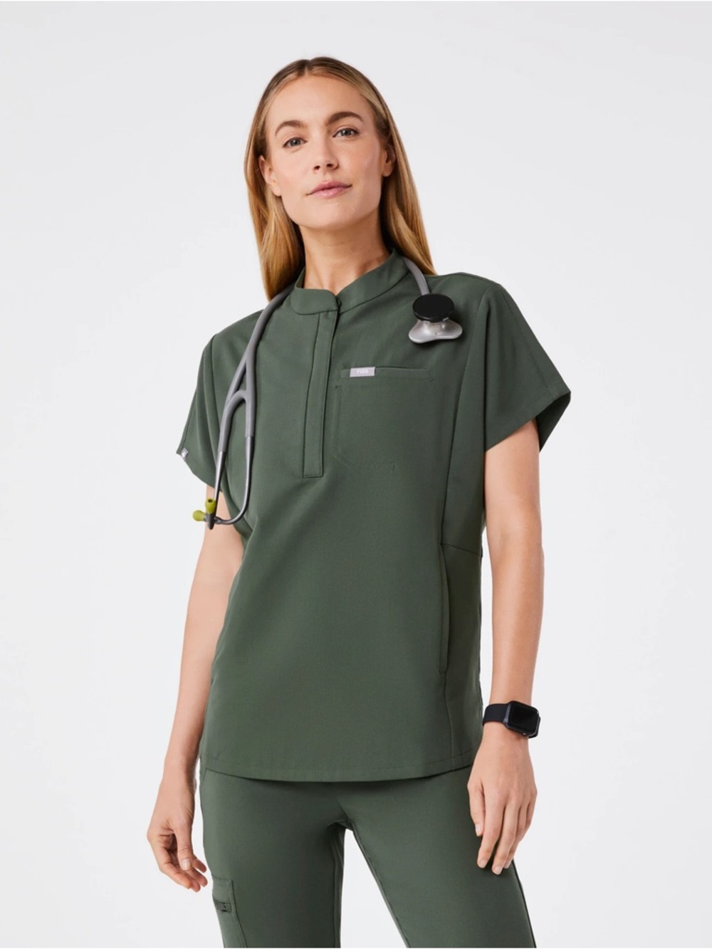 Figs Montex Scrub Top XXS Moss